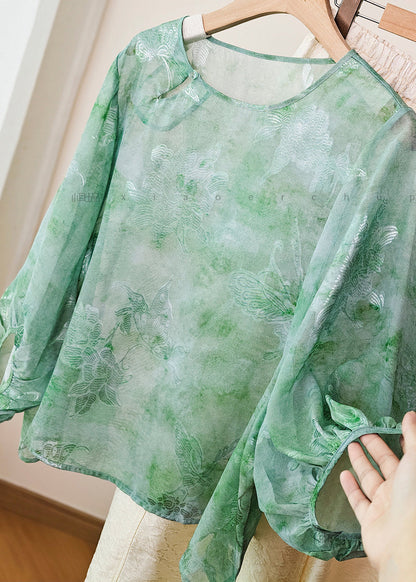Dam Skjorta Lanternärm Jacquardstil Trendig Blus 3