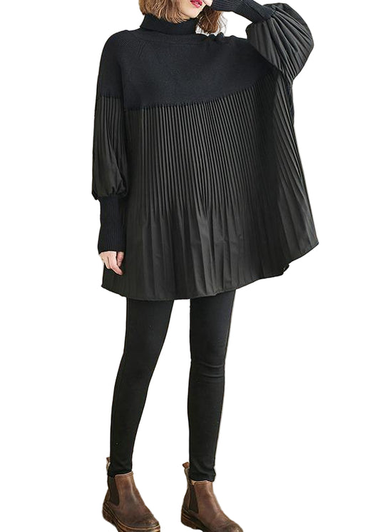 Dam Skjorta Oversize Hög Hals för Avslappnad Look 0