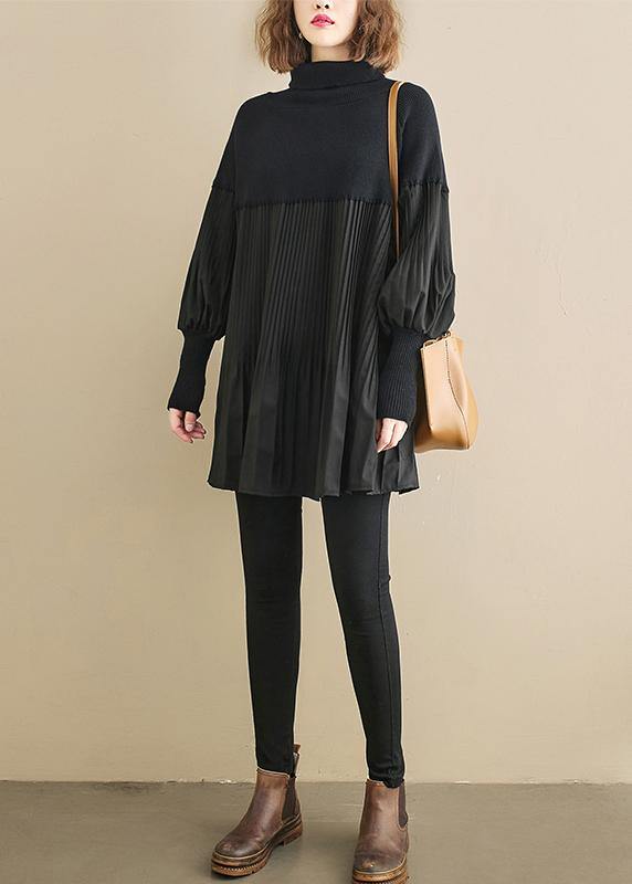 Dam Skjorta Oversize Hög Hals för Avslappnad Look 2