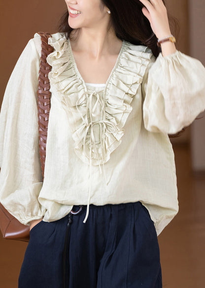 Dam Skjorta V-hals Casual Patchwork Stil 1