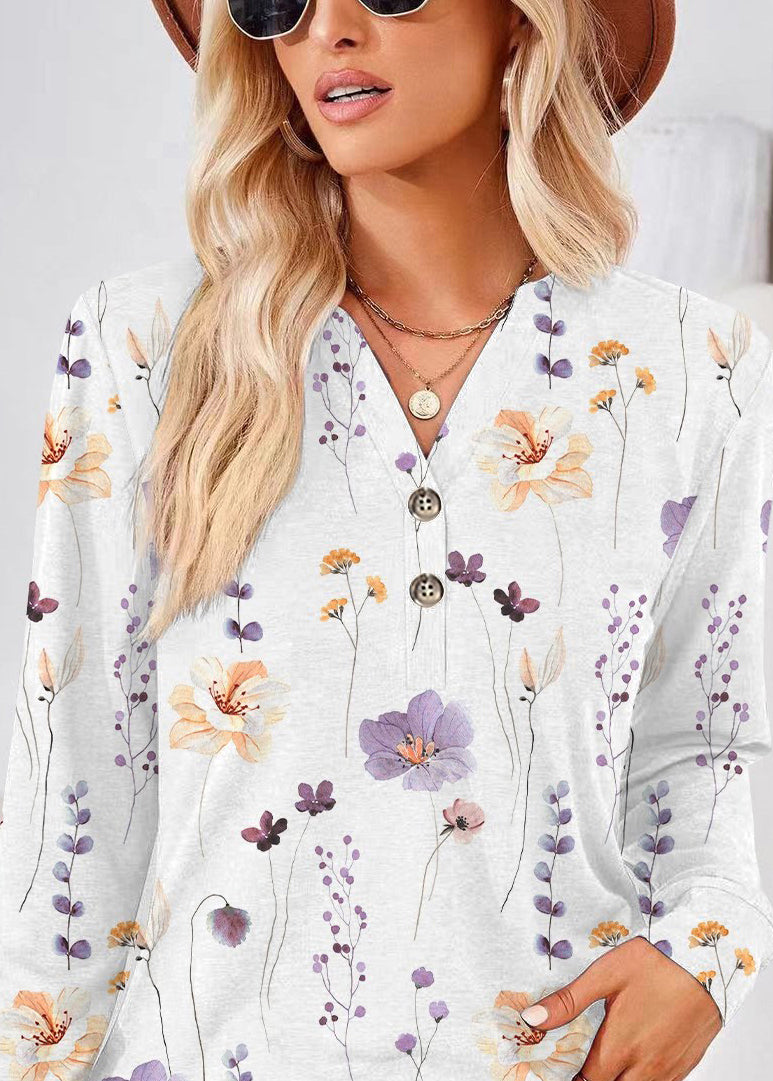 Dam Skjorta V-ringad Långärmad Plus Size 4
