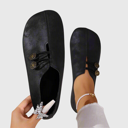 Dam Skor Slip-On Flats Med Dekorativ Knappdetalj 0