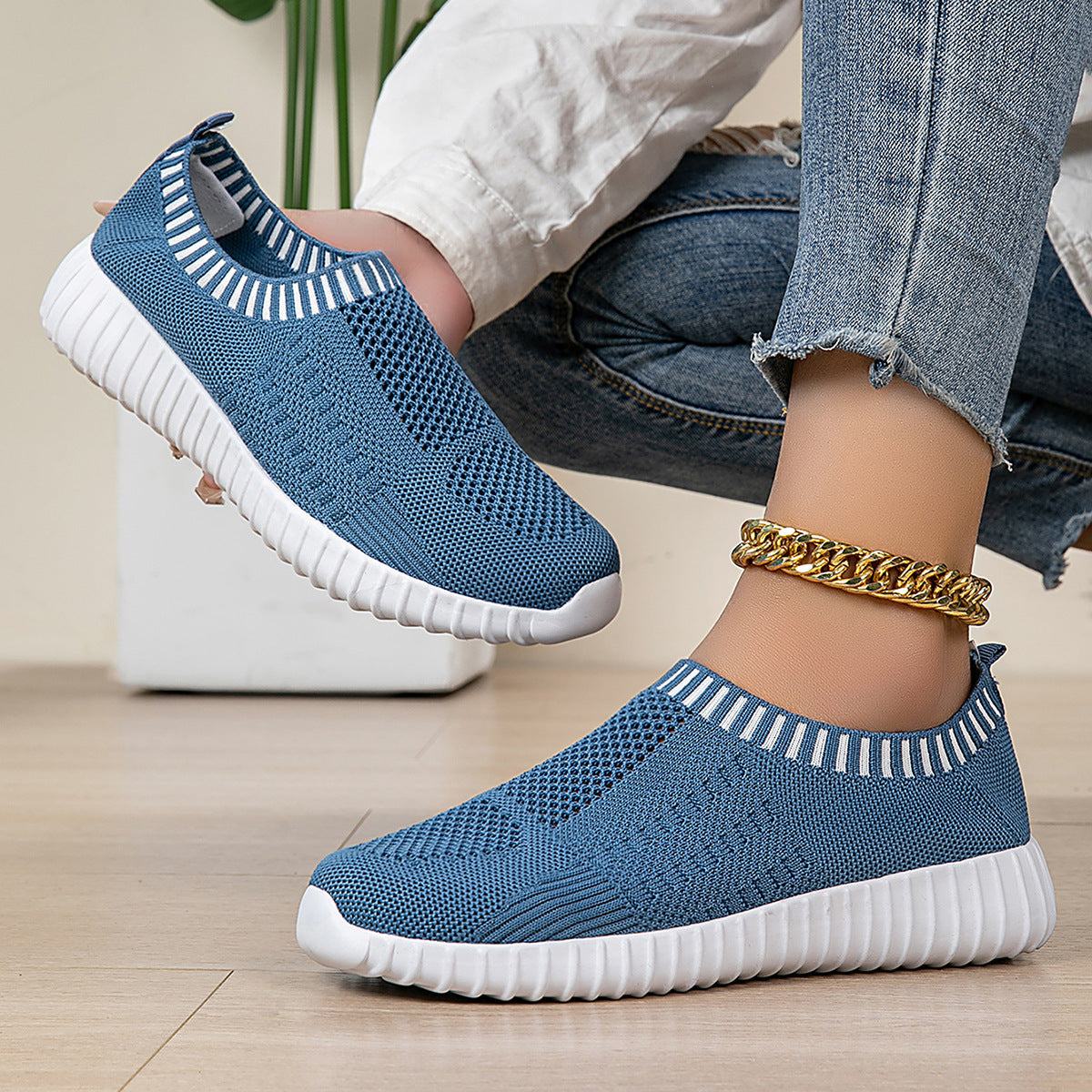 Dam Skor Sneakers Slip-On Flexibla för Aktiv Vardag 1