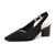Dam Slingback Skor Spetsig Tå Låg Blockklack Mjuk Stickad Struktur 4