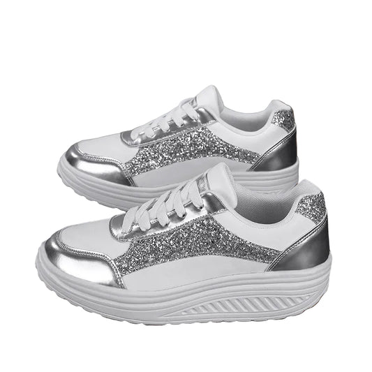 Dam Sneakers Glittrande Design Med Halkfri Sula 0