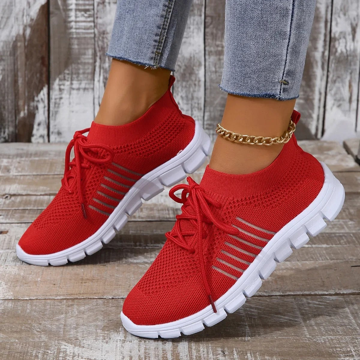 Dam Sneakers Sportig Mesh 3