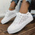 Dam Sneakers Veterslutning Öppen Textur Mjuk Textil 2