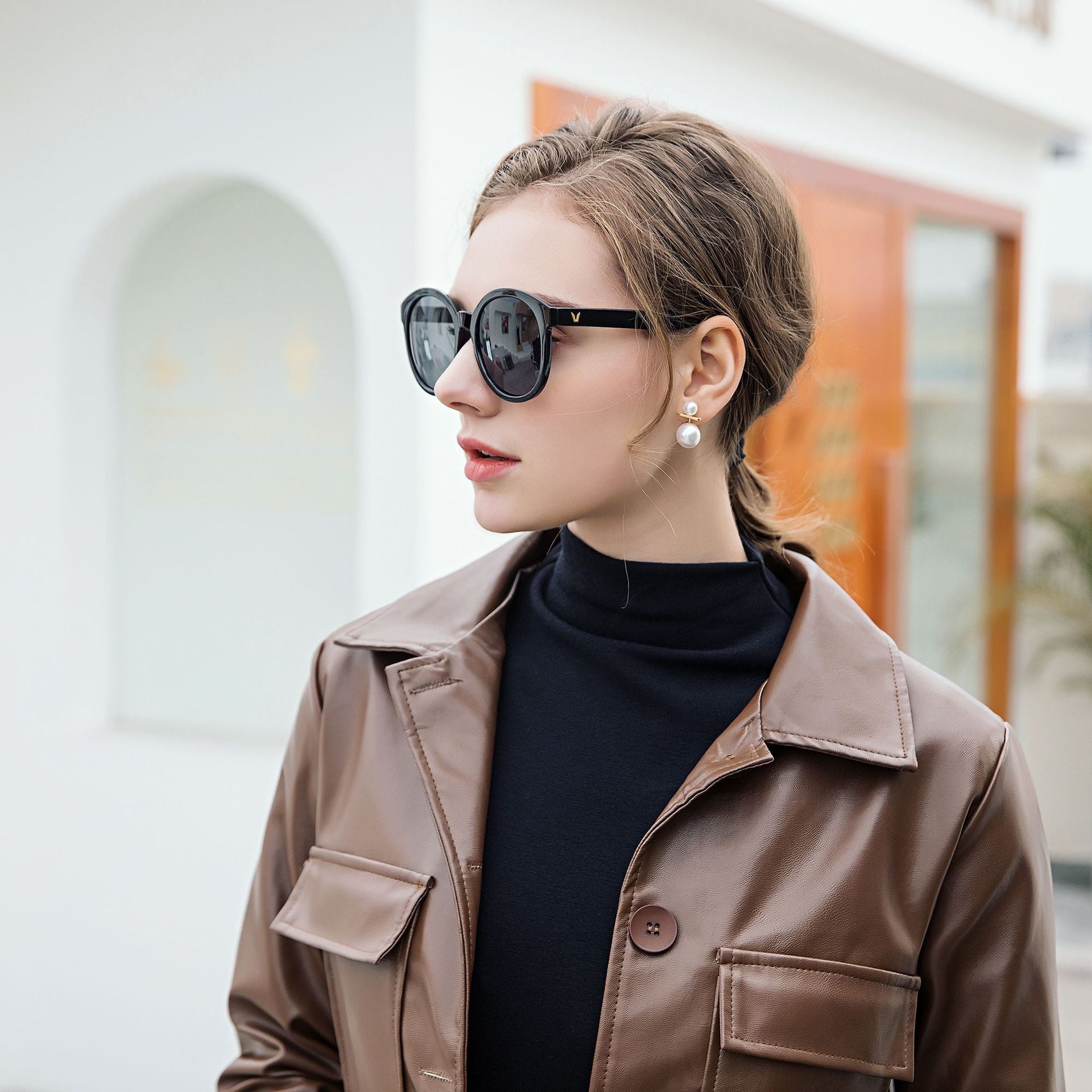Dam Solglasögon Cat-Eye Stil Med UV-Skydd 2