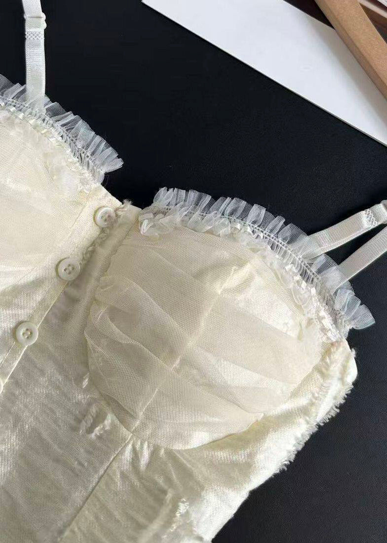 Dam Spaghetti Strap Topp Patchwork Design 4