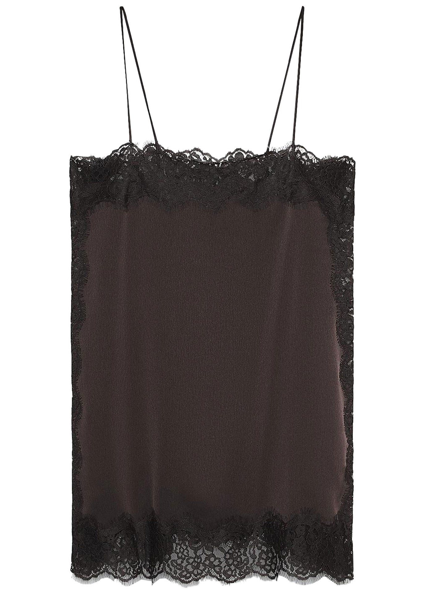 Dam Spaghetti Strap Topp med Patchwork och Spets 4