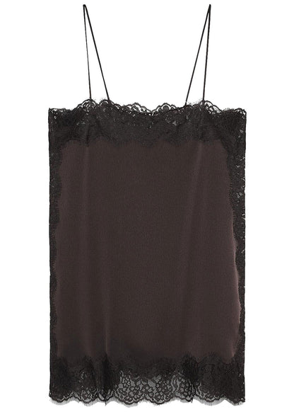 Dam Spaghetti Strap Topp med Patchwork och Spets 4