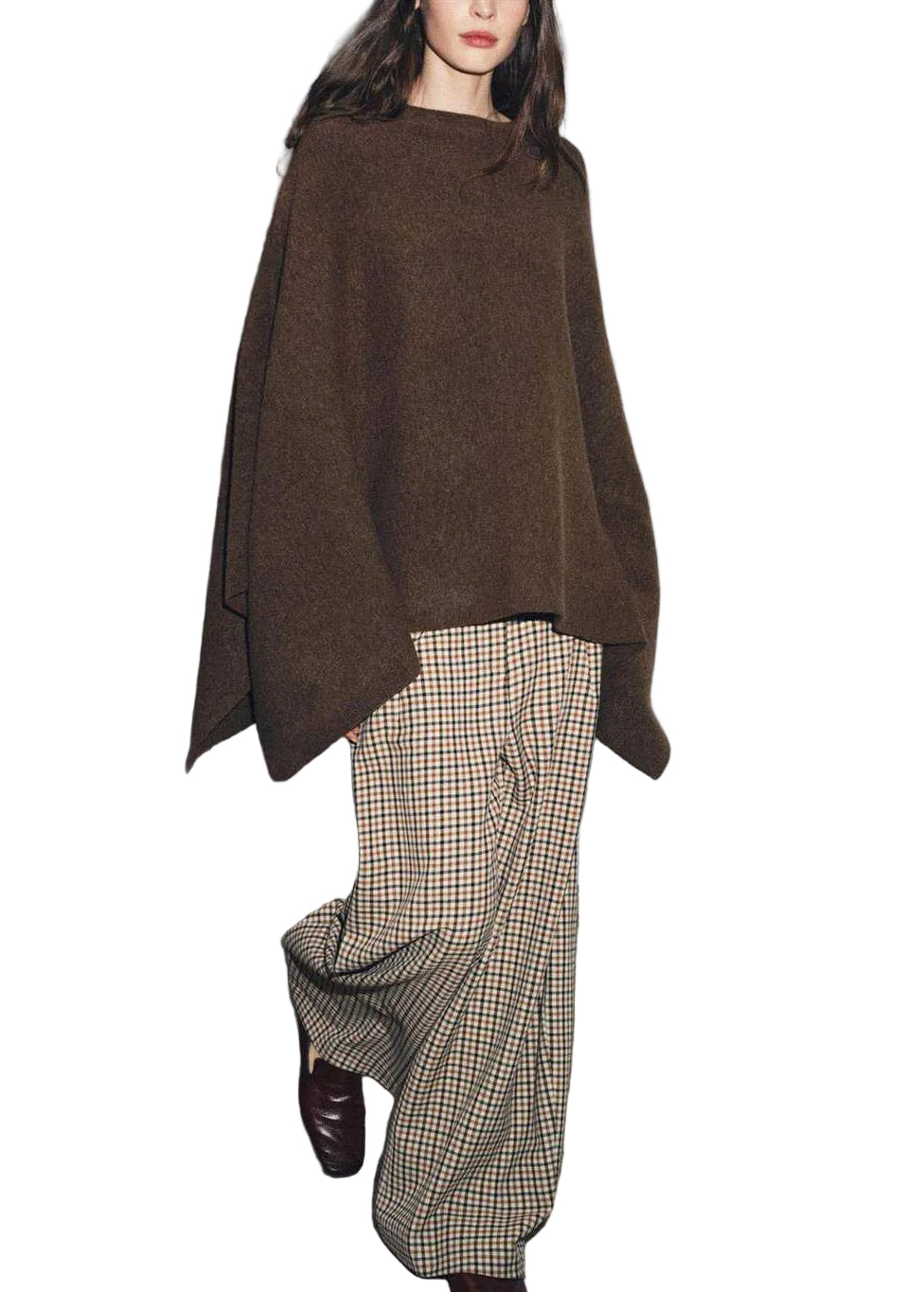 Dam Stickad Oversized Tröja med Kappärm Plus Size 0