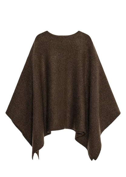 Dam Stickad Oversized Tröja med Kappärm Plus Size 4