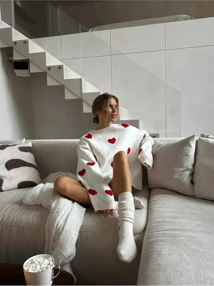 Dam Stickad Tröja Ribbade Detaljer Mjuk Design 1