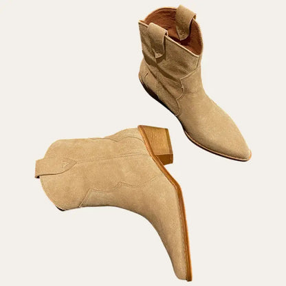 Dam Stövlar Cowboydesign Suède Med 5 Cm Klack 1