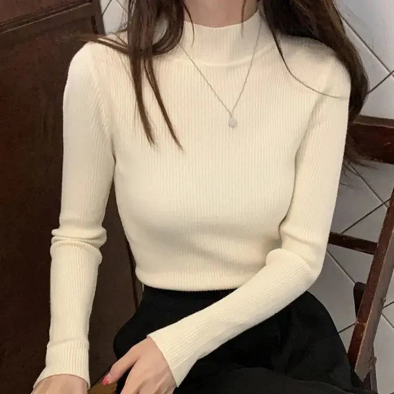 Dam Sweater Mock Neck Vintage Stickad 10