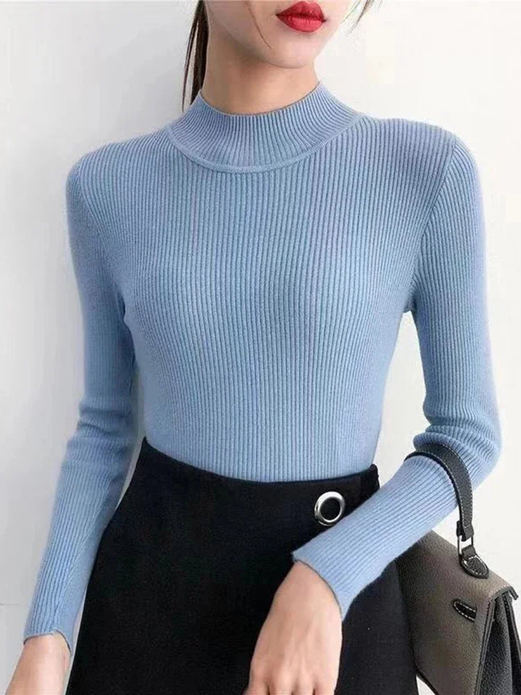 Dam Sweater Mock Neck Vintage Stickad 11