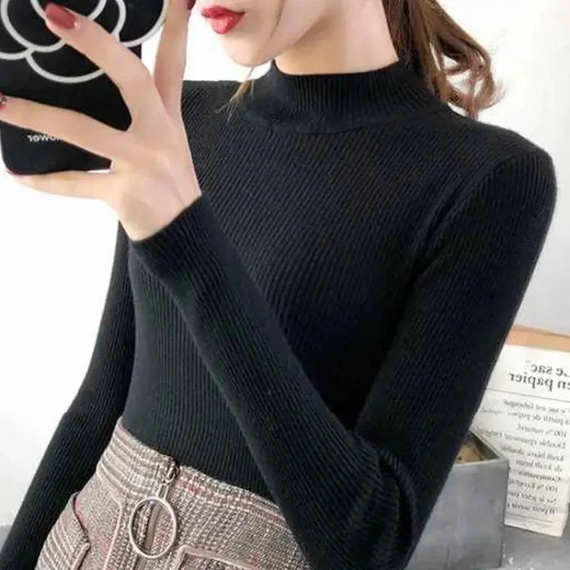 Dam Sweater Mock Neck Vintage Stickad 12