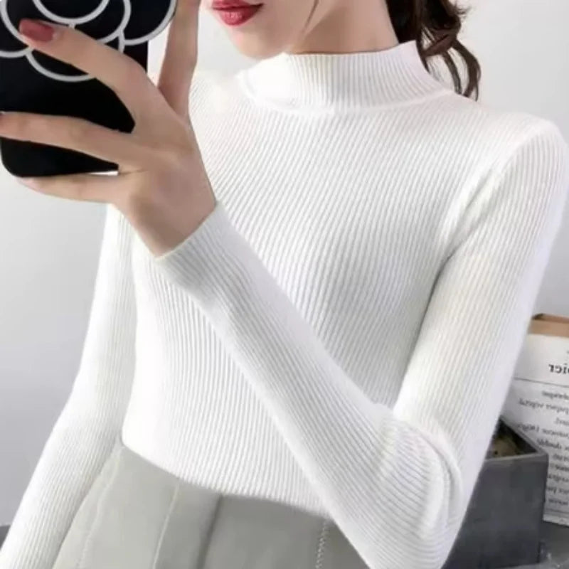 Dam Sweater Mock Neck Vintage Stickad 7