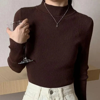 Dam Sweater Mock Neck Vintage Stickad 8