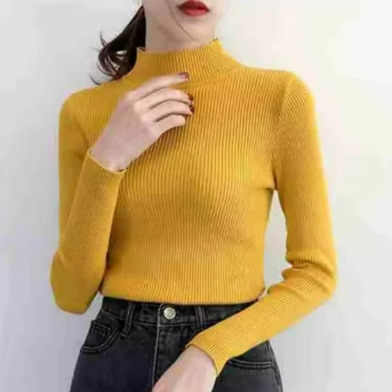 Dam Sweater Mock Neck Vintage Stickad 9
