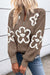 Dam Sweater med Blommotiv och Halvdragkedja 3