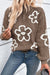 Dam Sweater med Blommotiv och Halvdragkedja 4