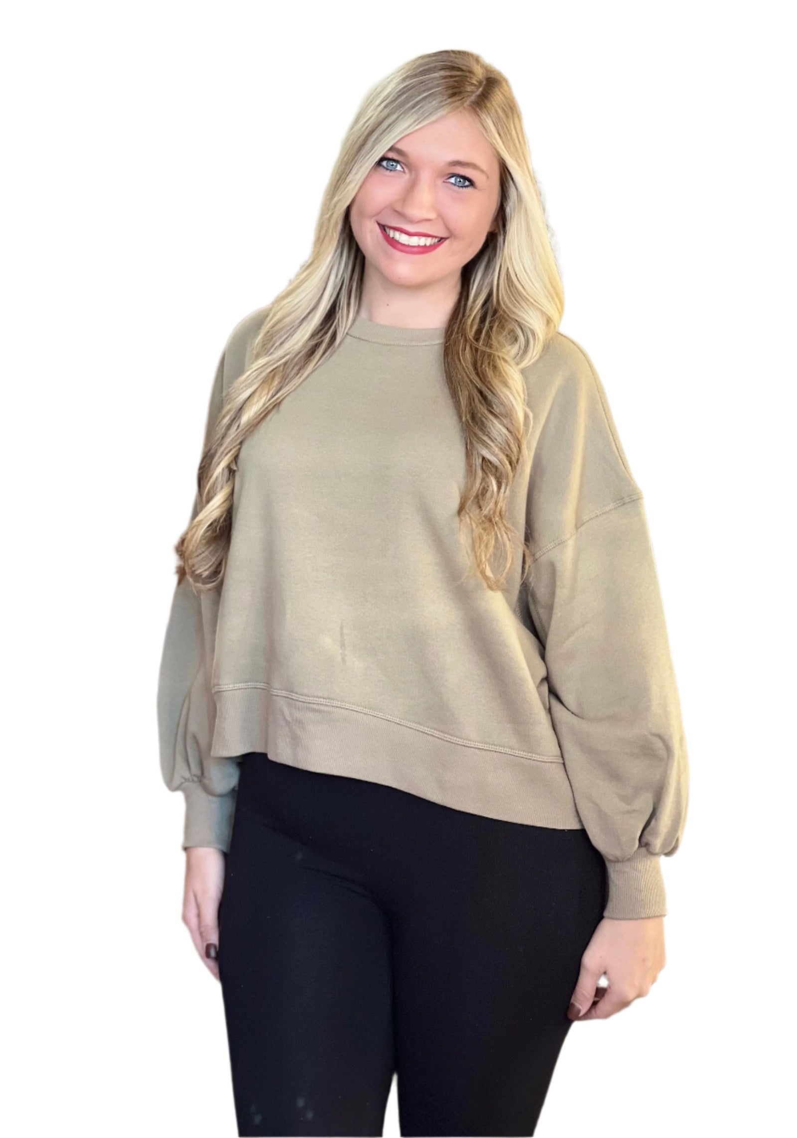 Dam Sweatshirt Drop Shoulder Ballongärmar 0