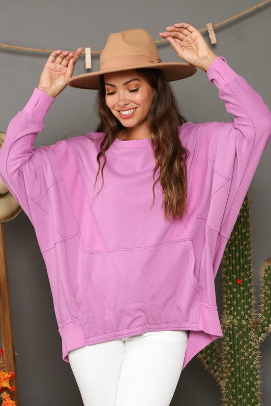 Dam Sweatshirt Kontrast French Terry 1