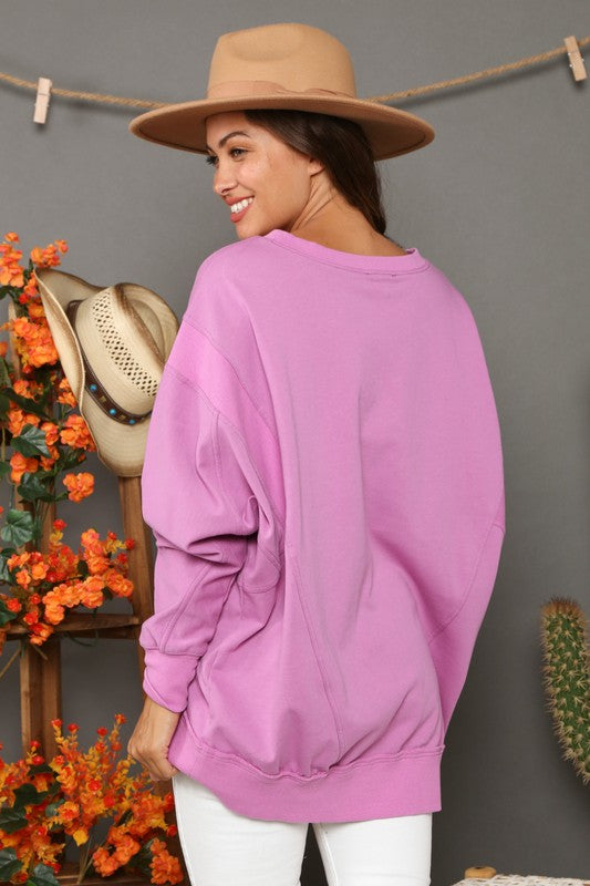 Dam Sweatshirt Kontrast French Terry 2