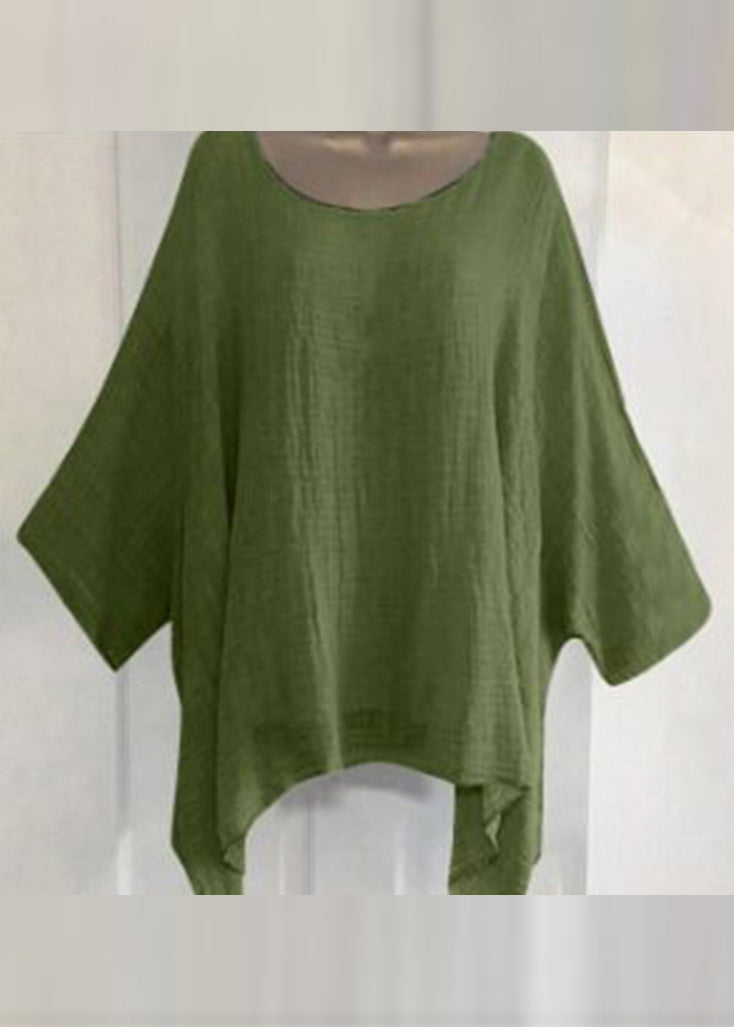Dam T-shirt Asymmetrisk O-hals Halvärm Plusstorlek 3