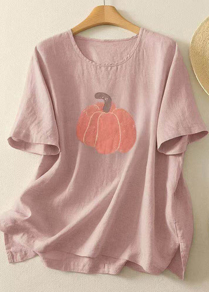 Dam T-shirt Casual med Rund Halsringning 1