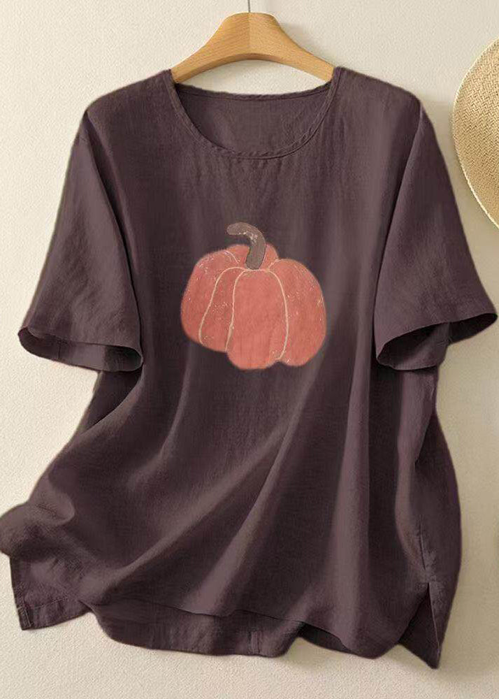 Dam T-shirt Casual med Rund Halsringning 2