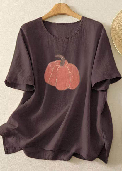 Dam T-shirt Casual med Rund Halsringning 2