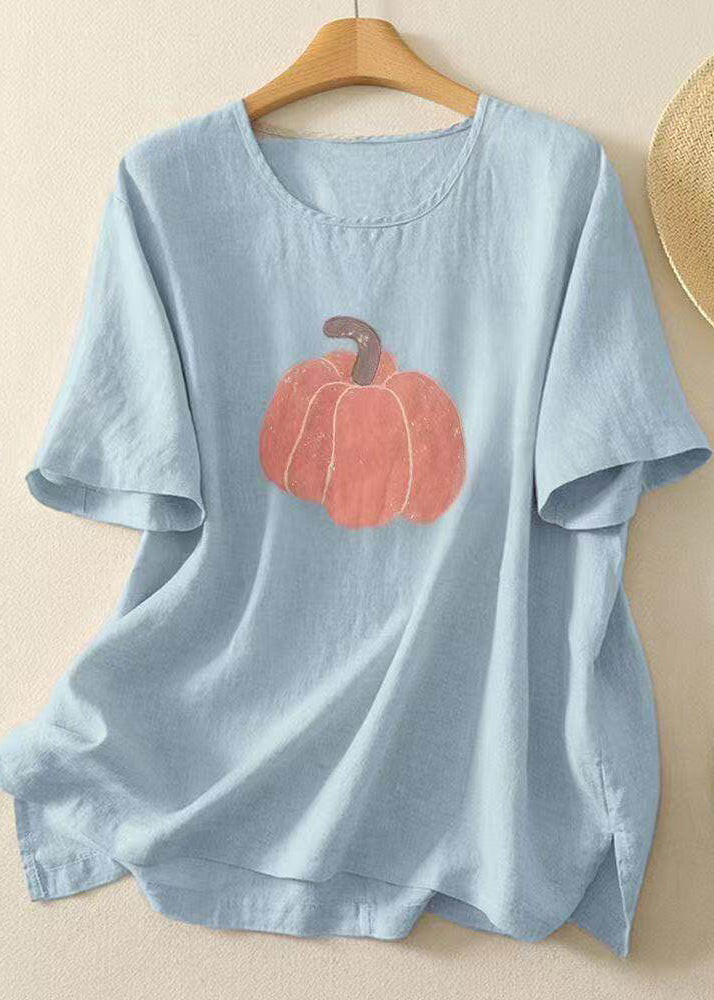 Dam T-shirt Casual med Rund Halsringning 3