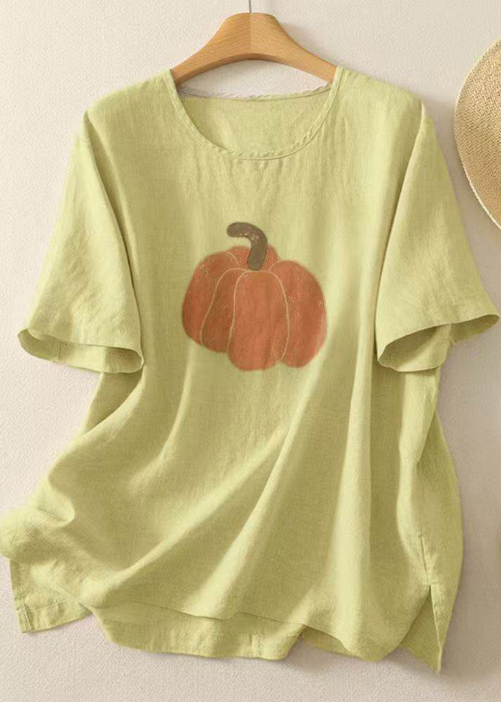 Dam T-shirt Casual med Rund Halsringning 4