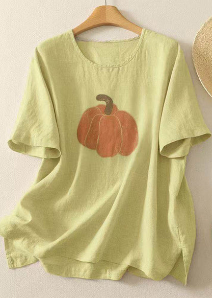 Dam T-shirt Casual med Rund Halsringning 4