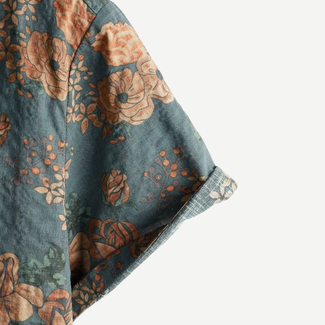 Dam T-shirt Vintage Blommönster Lättviktig 4