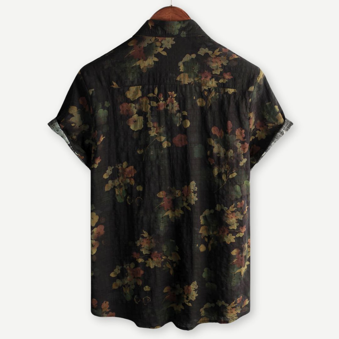 Dam T-shirt Vintage Blommönster Lättviktsmaterial 1
