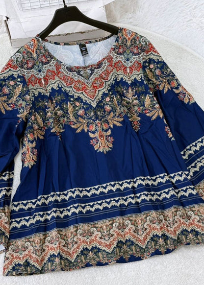 Dam T-shirt med Bohemisk O-ringning och Utsvängda Ärmar 4
