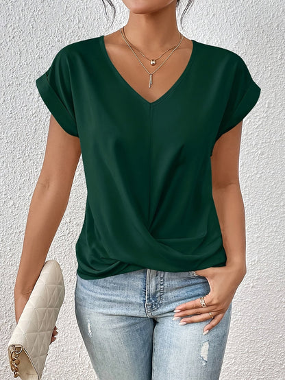 Dam T-shirt med Söt U-ringning i Mjuk Tyg 8