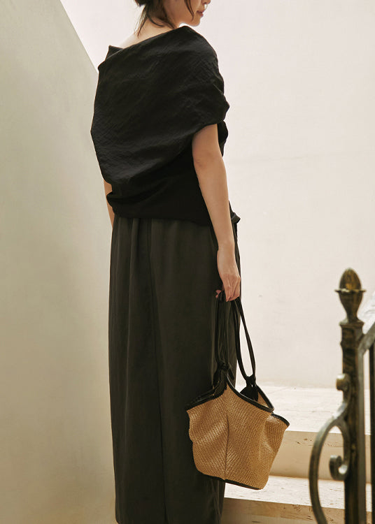 Dam T-shirt med U-ringning i Svart 4