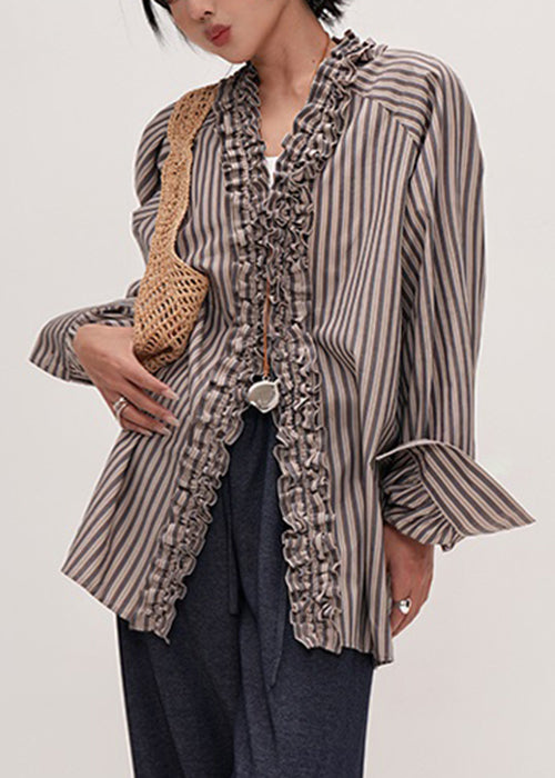 Dam T-shirt med V-ringning och Rynkor 2