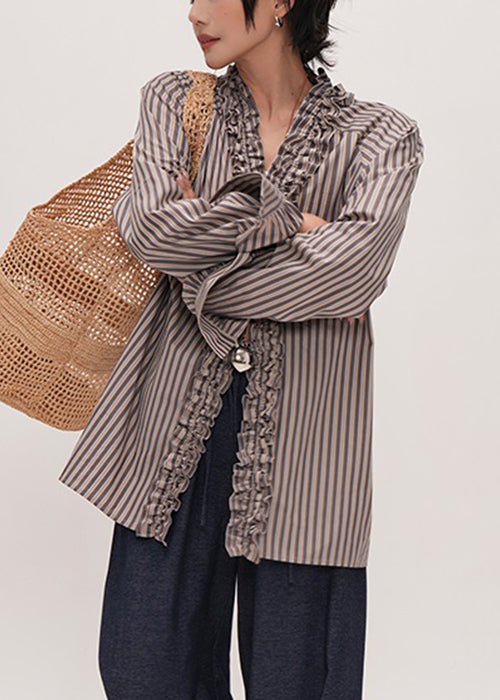 Dam T-shirt med V-ringning och Rynkor 3