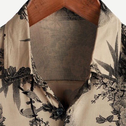 Dam T-shirt med kort ärm och blommönster i lätt material 2