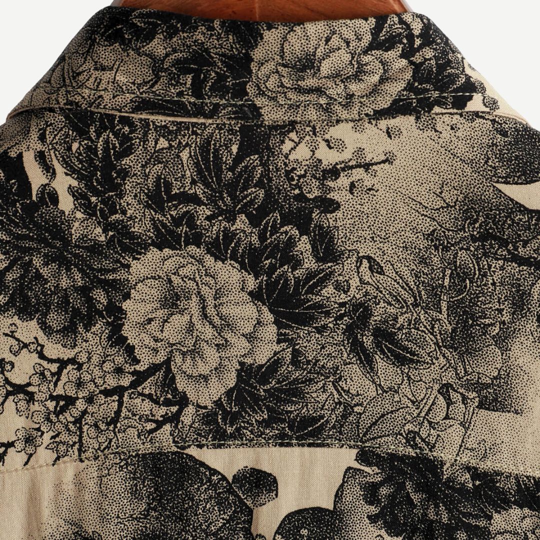 Dam T-shirt med kort ärm och blommönster i lätt material 3