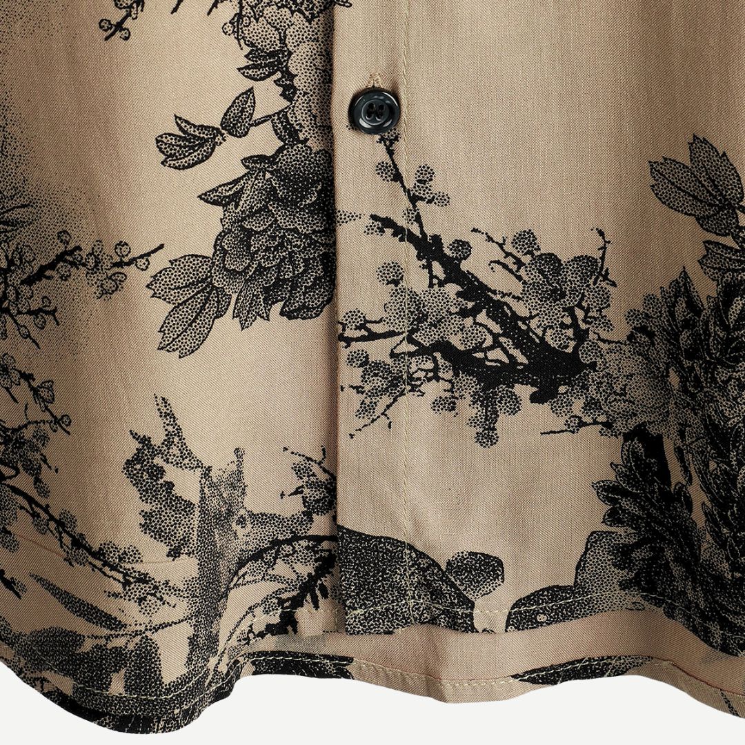 Dam T-shirt med kort ärm och blommönster i lätt material 4