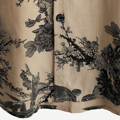 Dam T-shirt med kort ärm och blommönster i lätt material 4