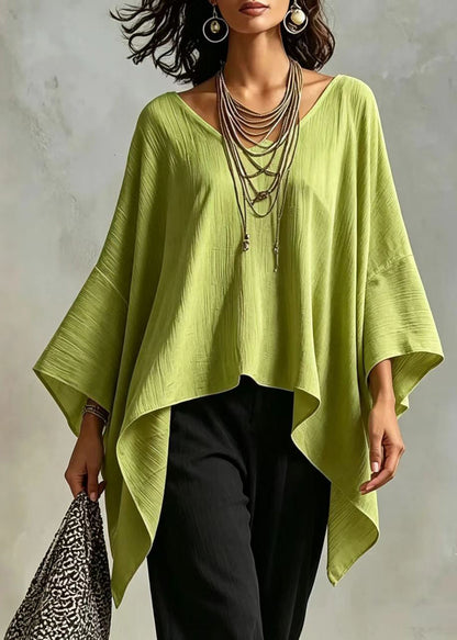 Dam Topp Asymmetrisk Casual Med Batwingärm 2