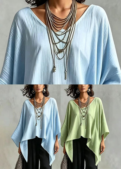 Dam Topp Asymmetrisk Casual Med Batwingärm 4
